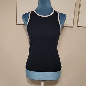Tory Burch blue white trim sleeveless top XS